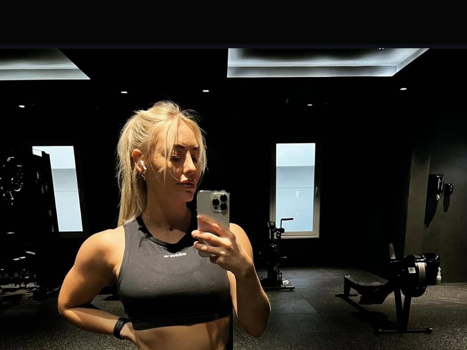 Selina Cumming in the One Fitness studio, Kuwait City
